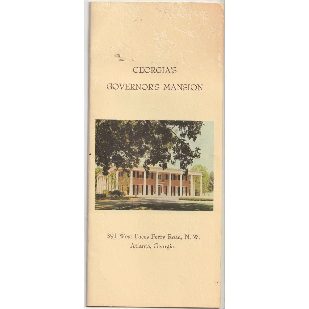 Vintage Georgia Governors Mansion Brochure Jimmy Carter First Family Atlanta GA - Picture 1 of 3
